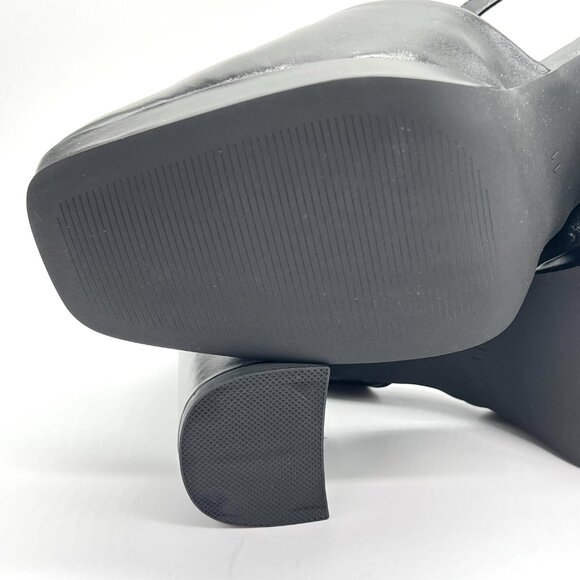 Faryl By Farylrobin Womens Size 11 Black‎ Vegan Leather Block Heels Pumps Shoes - Picture 12 of 15